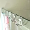 Ganchos espaço de alumínio metal chuveiro sem moldura porta vidro gancho buraco livre toalheiro cabide chave titular roupas organizador do banheiro