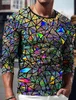 fi lente en herfst glanzende heren lg mouw top 3d printen creatieve geometrie t-shirt trend ronde hals hoge kwaliteit shirt o1Mp #