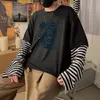 Mangg Kwallen Oversized T-shirts Mannen Vrouwen Lg Mouwen Comfortabele Tees Shirts Lente Populaire Casual Crewneck T-shirts A0WR #