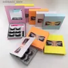 False Eyelashes 3 pairs of eyelash sets 25mm mink eyelashes black and white eyelash glue colored eyelash packaging box with mirror24327