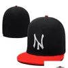 Gorras de bola 24 estilos Ny Carta Béisbol Sunsn Hombres o Mujeres Deporte Casquette Hueso Aba Reta FL Cerrado Sombreros ajustados Entrega de gota Moda AC OT15T