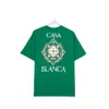 Polo Casa Blanca Mens T Shirt American Fashion Märke Pure Cotton Double Yarn Printed T-shirt med korta ärmar för män EJPN