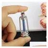 Bouteilles Bocaux 50X Verre Clair Flacon Pendentif Urne Souvenir Souhaitant Bouteille En Acier Inoxydable Pierre Naturelle Charme Collier Chanceux Pour Cadeau Dhsix