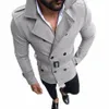 Nowa kurtka mężczyzna Slim Fit LG Rękawica górna kurtka Trench Płaszcz Otwara Ziemia Mężczyźni wełna wełna z kapturem jesienna zimowa ciepła płaszcz 74QS#