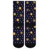 Chaussettes dorées imprimées soleil pour femmes, bas personnalisés Kawaii, antidérapants, qualité d'extérieur, automne