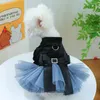 Vêtements pour chiens Robe pour animaux de compagnie avec une grande décoration de nœud papillon Charme élégant Mariage d'Halloween pour petite fille Chihuahua