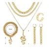 Necklace Earrings Set Serpentine Jewelry Four-piece Creative Wedding Ring Earring Bracelet Wholesale