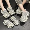 2024 Casual Heren Designer Schoenen Dames Track 3XL Rose Goldens Phantom Sneakers Loafers Muilezelschoen Roze Nylon Mesh Neon Tracks Zwarte Lopers Grote Platte Zool Trainers P37