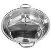 Double chaudières Plaques blanches jetables pour une casserole de fête avec du diviseur Pot Shabu-Shabu multi-acier inoxydable en acier inoxydable polyvalent