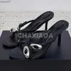 Sandalen dames slippers zomer 2024 Nieuwe slangenhuid smal band ontwerp metalen gesp decoratieve slippers sexy en modieuze damesschoenensl2403