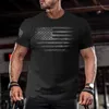 Gym Men's T-shirt för män 3D-tryck usa flagga t-shirt överdimensionerade avslappnade kortärmade sommarsportkläder män kläder tees toppar n6cx#