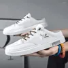 Casual Shoes Summer Fashion Simple Solid Color No Heel Grunt Mouth Half Drag Lazy Trend mångsidig sport Canvas Boat Shoe