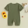 Kledingsets Geboren babyjongen meisje romper jumpsuit effen legging met korte mouwen bodysuit speelpakje zomerkleding 0-12M