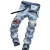 Denim Jeans Distred Moyen Barbe Effet Casual Fi Pantalon Plus Taille Hommes Rétro Hip Hop Party Street Grande Taille 40 42 J4kk #