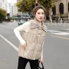 Damesvesten Herfst Winter Stijl Vrouwelijk Gebreid Grote Turn-Down Kraag Ultra Licht Down Selling Draagbaar Katoen Gewatteerd Gilet