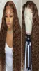 Kinky Curly 360 Lace Frontal Brazilian Wigs For Black Women Brown Deep Wave Synthetic Wig With Baby Hair Blenched Knots253u34612008939751