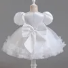 Необычное платье-пачка с единорогом для малышей 12 м, платье принцессы с блестками и бантом для первого дня рождения, костюм цветочной девушки для свадебной вечеринки, летняя ткань 240323