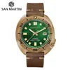 San Martin Abalone Bronze Diver Watches Men Mechanical Watch Luminous Water Resistant 200M Leather Strap Stylish Relojes 210728288M