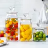 Potten Hart Glazen Opslagpotten Transparante Verzegelde Flessen Voedselcontainers Fruit Pickles Potten Keukengerei Thee Snoepdozen Decor