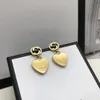 Orecchini a bobina vintage retrò per donne a doppia lettera intarsiata in cristallo perle perle orecchini di alta qualità di alta qualità in argento designer d'argento designer regalo donna