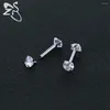 Boucles d'oreilles Double face, Piercing étoile, clous d'oreilles en zircone cubique, haltère en cristal, acier inoxydable, Piercing Tragus