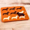 Moldes de cozimento cozinha criativo silicone dachshund filhote de cachorro em forma de chocolate molde de biscoito casa bandeja de gelo ferramentas gota