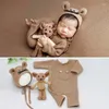 Conjuntos de roupas 3 Pçs / set Macacão de malha ratos para envoltório de cabeça turbante nascido pogal adereços bebê menino menina macacão chapéu mouse d