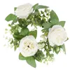 Decorative Flowers Wreath Rings For Pillars Sprung Artificial Leaf Flower Wreaths Silk Tabletop Centerpieces Tables Decor