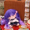 Articoli per feste Immagine reale di bambola di cotone da 20 cm parrucca arricciata con capelli viola parrucche ad alta temperatura copertura parrucca lunga arricciata per cosplay cerchio testa 33-36 cm