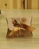 Kraft Paper Pillows Quare Candy Box Rustic Wedding Favors Candy Holder Bags Wedding Party Present Boxes With Ribbon 100pcslot5653906