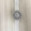 Montre chronographe à quartz en plastique blanc lumineux