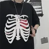 Goth Men Women T Shirt Horror Skull Graphic Short Sleeve Tees Y2k Fashion Punk Hip Hop Streetwear Oversized T-shirt Clothes Tops 240327