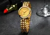 CRRJU New Fashion Womens Wrist Watches with Diamond Golden Watchband Top Luxury Brand Ladies Jewelry Bracelet Clock Female