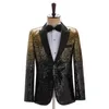 Hommes paillettes Blazers pic revers fête bal Banquet Fi Costume veste étapes spectacle Dr Costume chanteur hôte danseur discothèque Bar E6T1 #