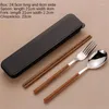 Ensemble de vaisselle à trois pièces Étudiants Studers Volet Portable Travel One-Person Topsticks Spoon