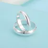 Cluster Rings Genuine 999 Pure Silver Men Women Polish Surface Couple Ring Adjust Size