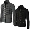 Vintage Hommes Gothique Steampunk Militaire Parade Veste Slim Fit Tunique Rock Noir Armée Manteau Lg Manches Hommes Plus Taille Vestes o0KY #