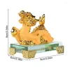 Decoratieve beeldjes 2024 Jaar Dierenriem Draak Ornament Goud Hars Chinees Standbeeld Stijl Lucky