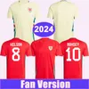 2024 Pays de Galles Mens Soccer Jerseys Wilson Ramsey Rodon N. Williams B. Davies Matondo Accueil Chemises de football à manches courtes Uniformes