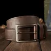أحزمة 4 سم/1.57 '' حزام جلدي أصلي مصنوع يدويًا للرجال مع جينز البقر الجينز الفولاذ المقاوم للصدأ