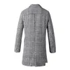 Men'S Trench Coats Mens Fashion Plaid Lapel Single Breasted Long Coat Winter Jacket Men Overcoat Drop Delivery Apparel Clothing Outerw Dhsda