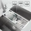Kitchen Storage Over The Sink Colander Strainer Basket Stainless Steel- Wash Vegetables And Fruits Drain Cooked Pasta - Extendable