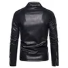 Mężczyźni Autumn Fi Motorcycle Slim Streetwear Stand Okoł Okorzy Outdoor PU Skórzowa biała kurtka Bombowca Casual Windproof Busin Coat U8HI#