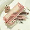 Storage Bags Nylon Mesh Candy Color Makeup Brushes Case Large Capacity Student Clear Pencil Multifunctional Stationery Bag