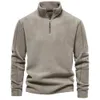 new Autumn Winter Thicken Warm Fleece Jacket for Men Zipper Neck Pullover Brand Quality Men's Sweatshirt Soft Shell Mens Jacket J1Xx#