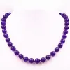 Colares 12mm Rodada Beads Colar para Mulheres Pedra Natural Jades Jaspers Roxo Calcedônia Strand Colares Cadeia Jóias 18 A559 Drop Otrpk