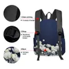 Sac à dos bleu blanc fleurs femmes homme sacs à dos étanche multi-poche école pour étudiant garçons filles ordinateur portable livre Pack Mochilas