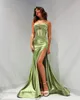 Prom Sexy Mermaid Dresses Long for Black Women Sweetheart High Side Split Evening Party Gowns Open Back Birthday Pageant Celebruty Formal Wear Special Ocn Gown