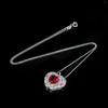 Pendants JewelryPalace Arrival Apple Heart 3.7ct Created Ruby 925 Sterling Silver Pendant Necklace For Woman Fashion Jewelry No Chain