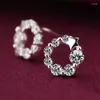 Stud Earrings Factory Price Top Quality 925 Sterling Silver Cubic Zircon Circle For Women Girl Brincos Piercing Jewelry